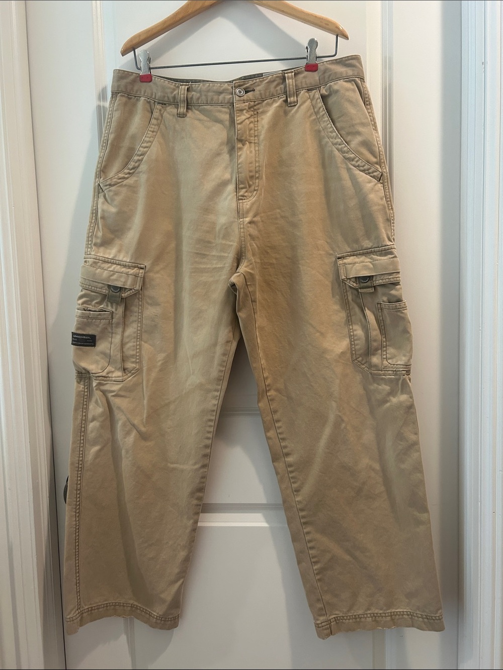 UNIONBAY Vintage Men’s Beige Cargo Utility Pants deep pockets galore size 36/30
